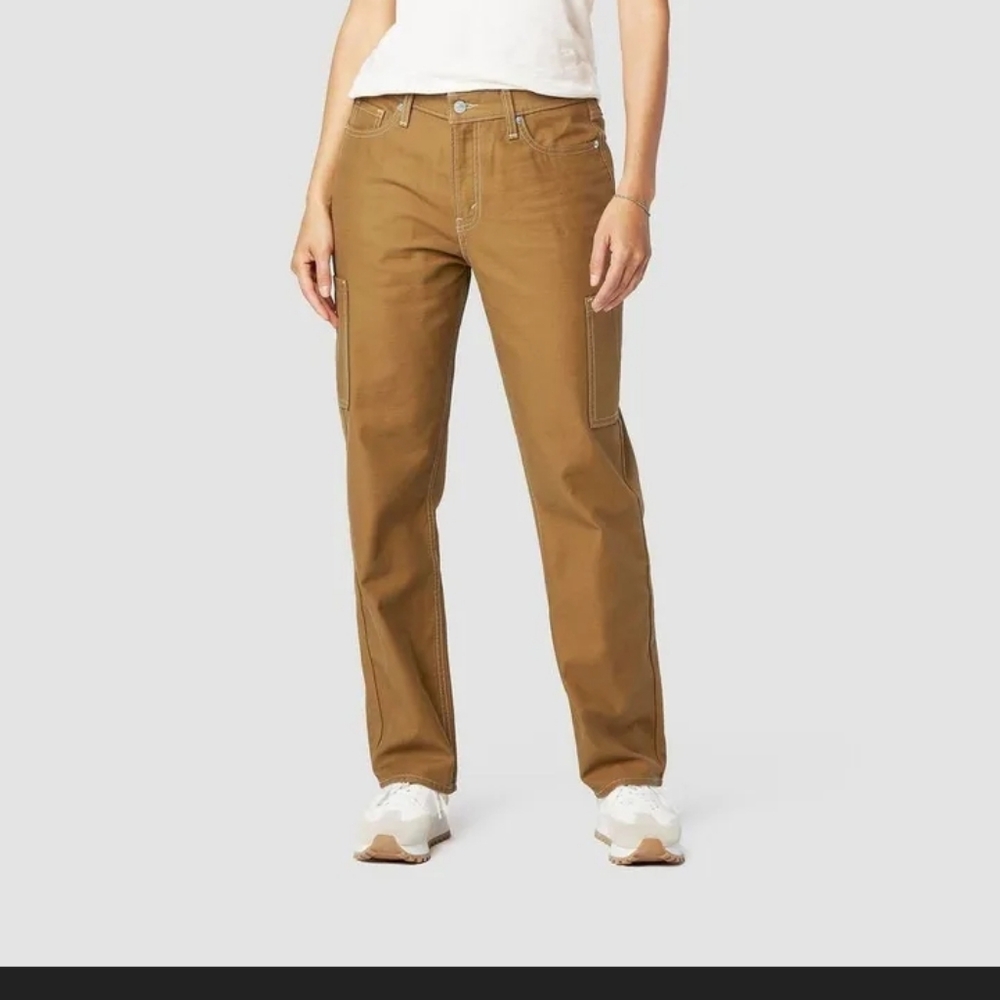 NWT Denizen from Levi's Brown Vintage Style 90's Utility Loose Straight Mid rise